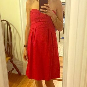 Red Nanette Lepore strapless cocktail dress